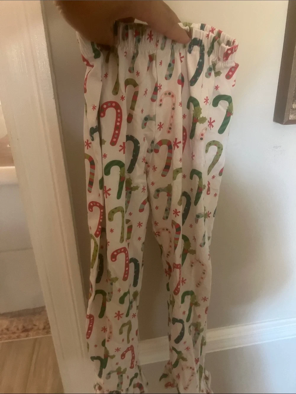 Girls' Candy Cane Print Pink-Trim Nightgown